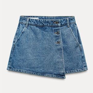 ZARA DENIM WRAP SKORT Z1975